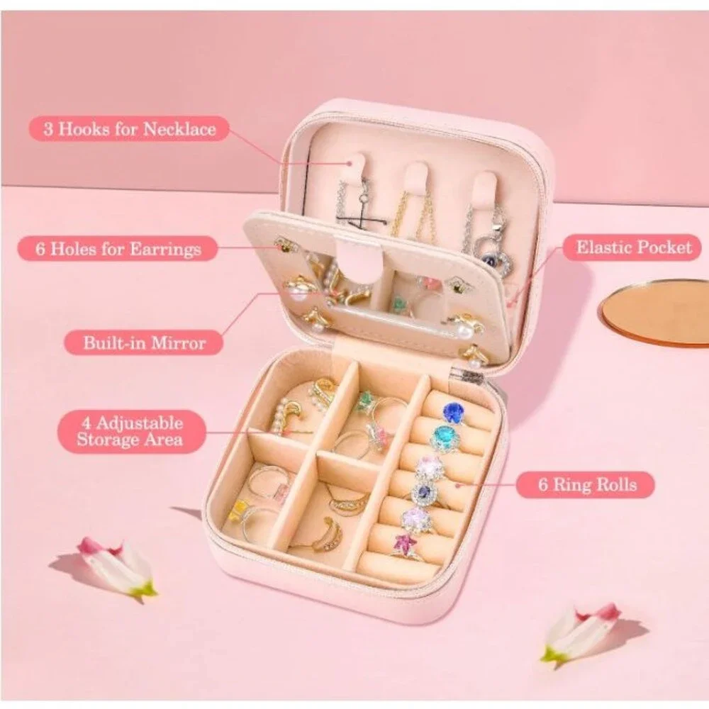 Christmas Gifts for Mom Initial Travel Jewelry Case Jewelry Box Jewelry Organize